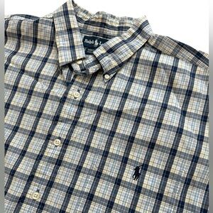 Ralph Lauren Men’s Short Sleeve Button Up‎ Size XL Bartlett 100% Cotton Stripes